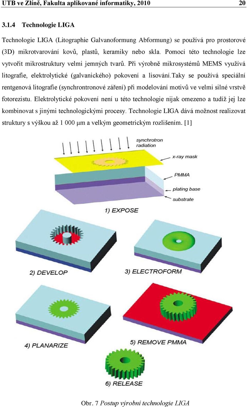 Pomocí této technologie lze vytvořit mikrostruktury velmi jemných tvarů. Při výrobně mikrosystémů MEMS vyuţívá litografie, elektrolytické (galvanického) pokovení a lisování.