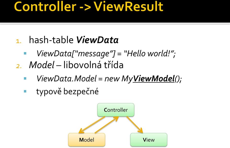 Model libovolná třída ViewData.