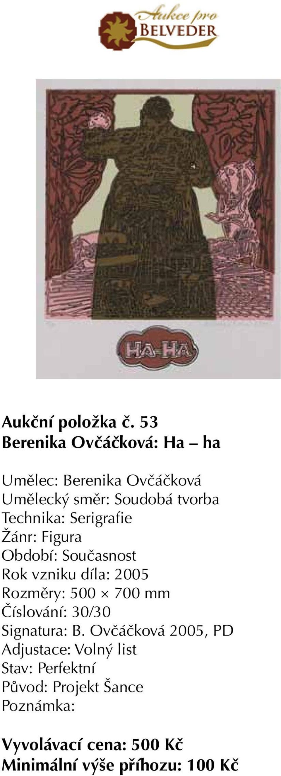 Technika: Serigrafie Žánr: Figura Rok vzniku díla: 2005