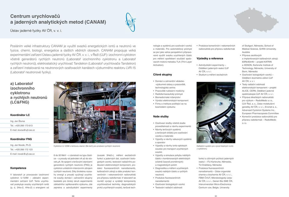 CANAM propojuje velká experimentální zařízení Ústavu jaderné fyziky AV ČR, v. v. i.