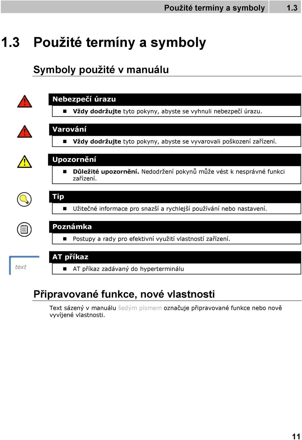 Tip Užitečné infrmace pr snazší a rychlejší pužívání neb nastavení. Pznámka Pstupy a rady pr efektivní využití vlastnstí zařízení.