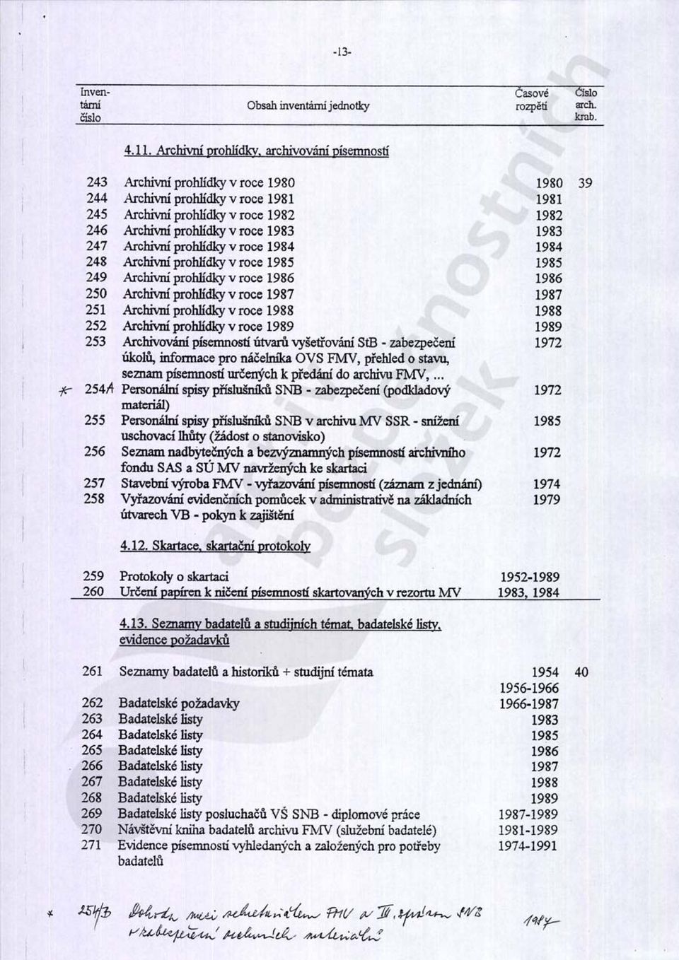 ArchMú prohlídky v roce 1983 1983 247 ArchMtí prohlídky 11 roce 1984 1984 248 Archivní prohlídky v roce 1985 1985 249 Archivni prohlídky v roce 1986 1986 250 Archivní prohlídky v roce 1987 1987 251