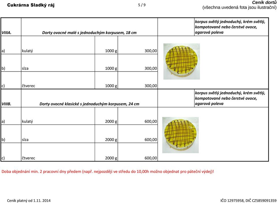 kulatý 1000 g 300,00 b) slza 1000 g 300,00 c) čtverec 1000 g 300,00 VIIIB.