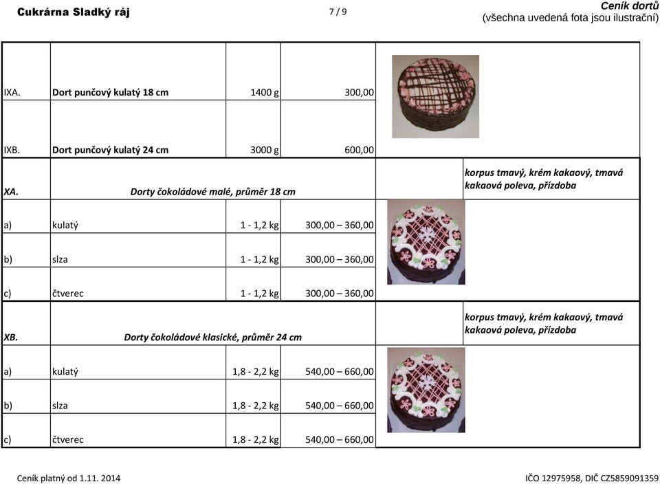 b) slza 1-1,2 kg 300,00 360,00 c) čtverec 1-1,2 kg 300,00 360,00 XB.