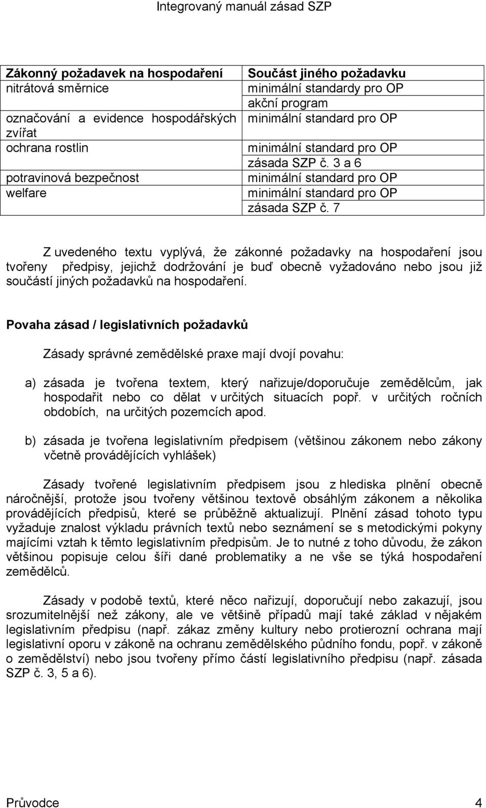 7 Z uvedeného textu vyplývá, že zákonné požadavky na hospodaření jsou tvořeny předpisy, jejichž dodržování je buď obecně vyžadováno nebo jsou již součástí jiných požadavků na hospodaření.