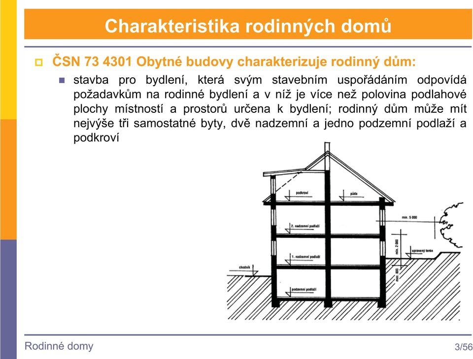 je více než polovina podlahové plochy místností a prostor urena k bydlení; rodinný dm mže