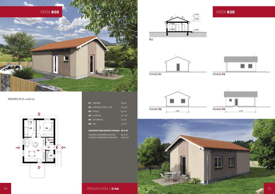 LOŽNICE 21,6 M 2 8,3 M 2 12,1 M 2 6 625 9 125 05 KOUPELNA 3,6 M 2