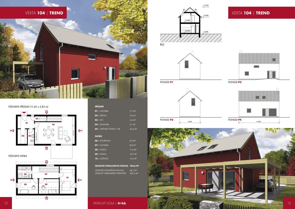 05 OBÝVACÍ POKOJ + KK 34,4 M 2 PATRO 06 KOUPELNA 6,0 M 2 07 CHODBA 08 POKOJ 8,0 M 2 11,0 M 2