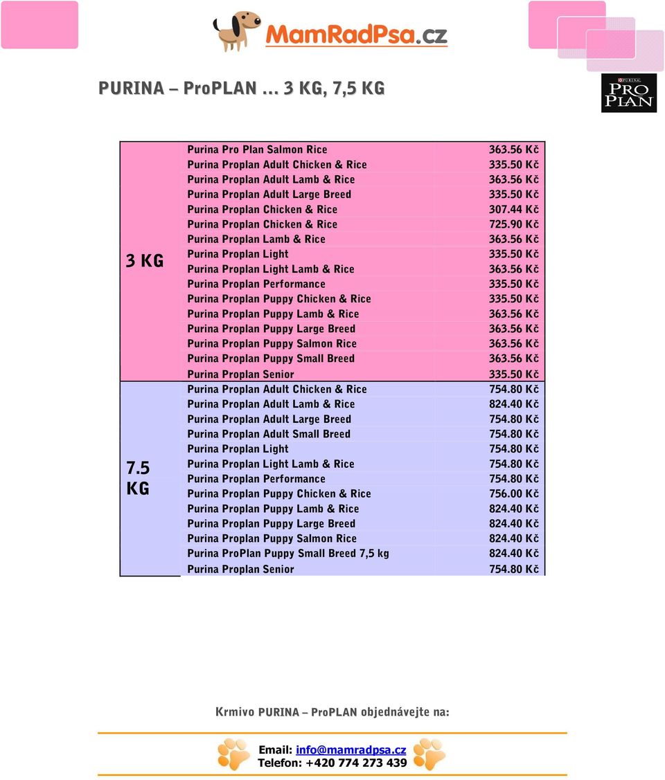 Purina Proplan Lamb & Rice Purina Proplan Light Purina Proplan Light Lamb & Rice Purina Proplan Performance Purina Proplan Puppy Chicken & Rice Purina Proplan Puppy Lamb & Rice Purina Proplan Puppy