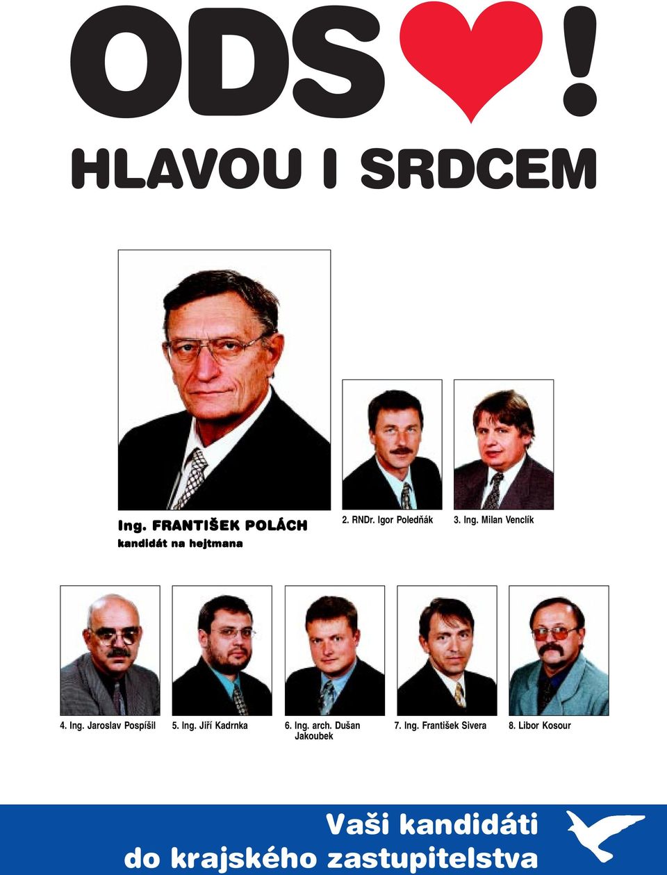 Ing. Jiří Kadrnka 6. Ing. arch. Dušan Jakoubek 7. Ing. František Sivera 8.