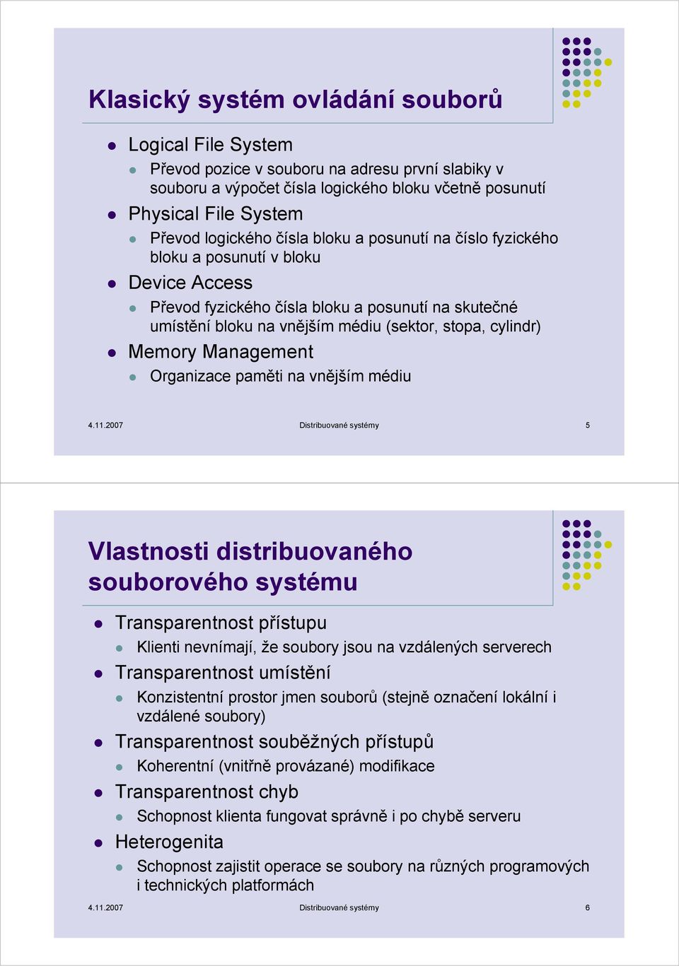 Management Organizace paměti na vnějším médiu 4.11.