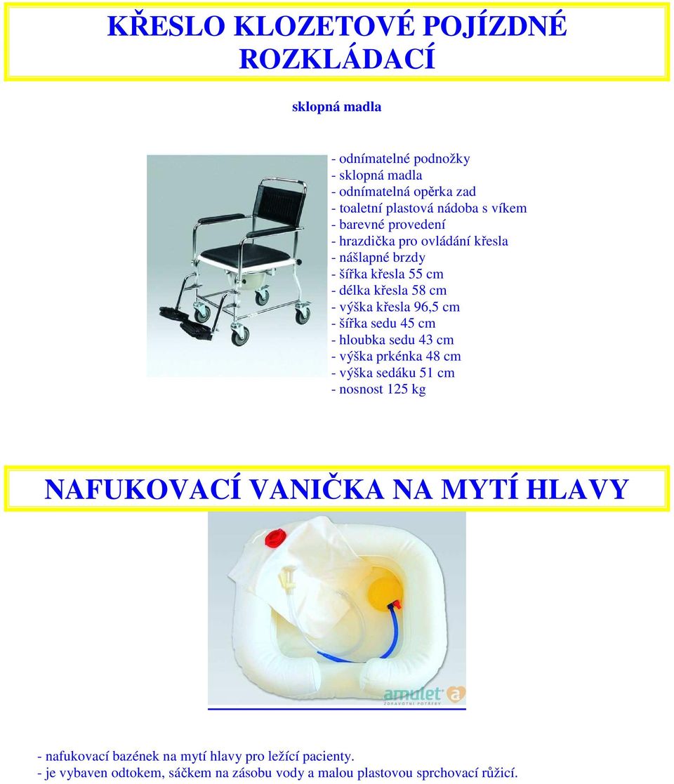 křesla 96,5 cm - šířka sedu 45 cm - hloubka sedu 43 cm - výška prkénka 48 cm - výška sedáku 51 cm - nosnost 125 kg NAFUKOVACÍ VANIČKA NA