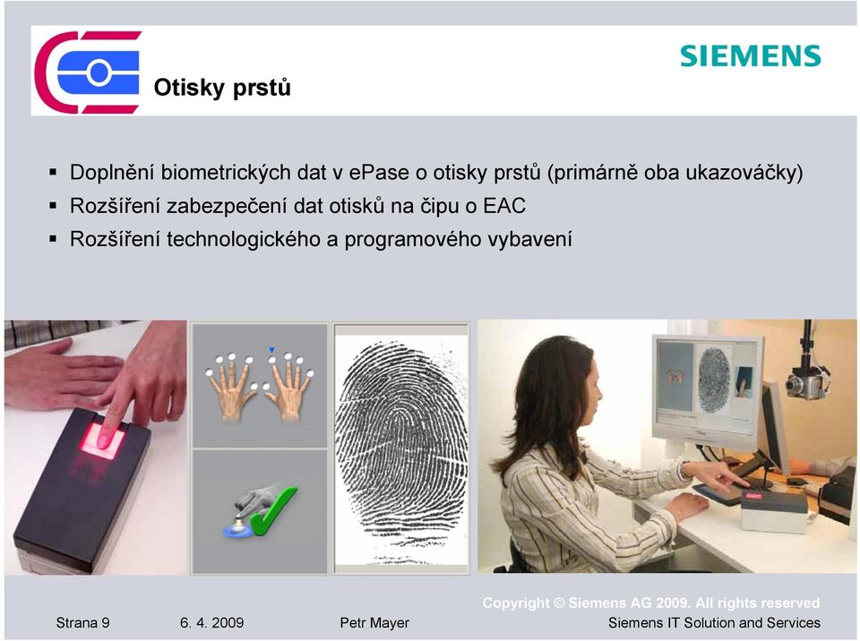 zabezpečení dat otisků na čipu o EAC Rozšíření