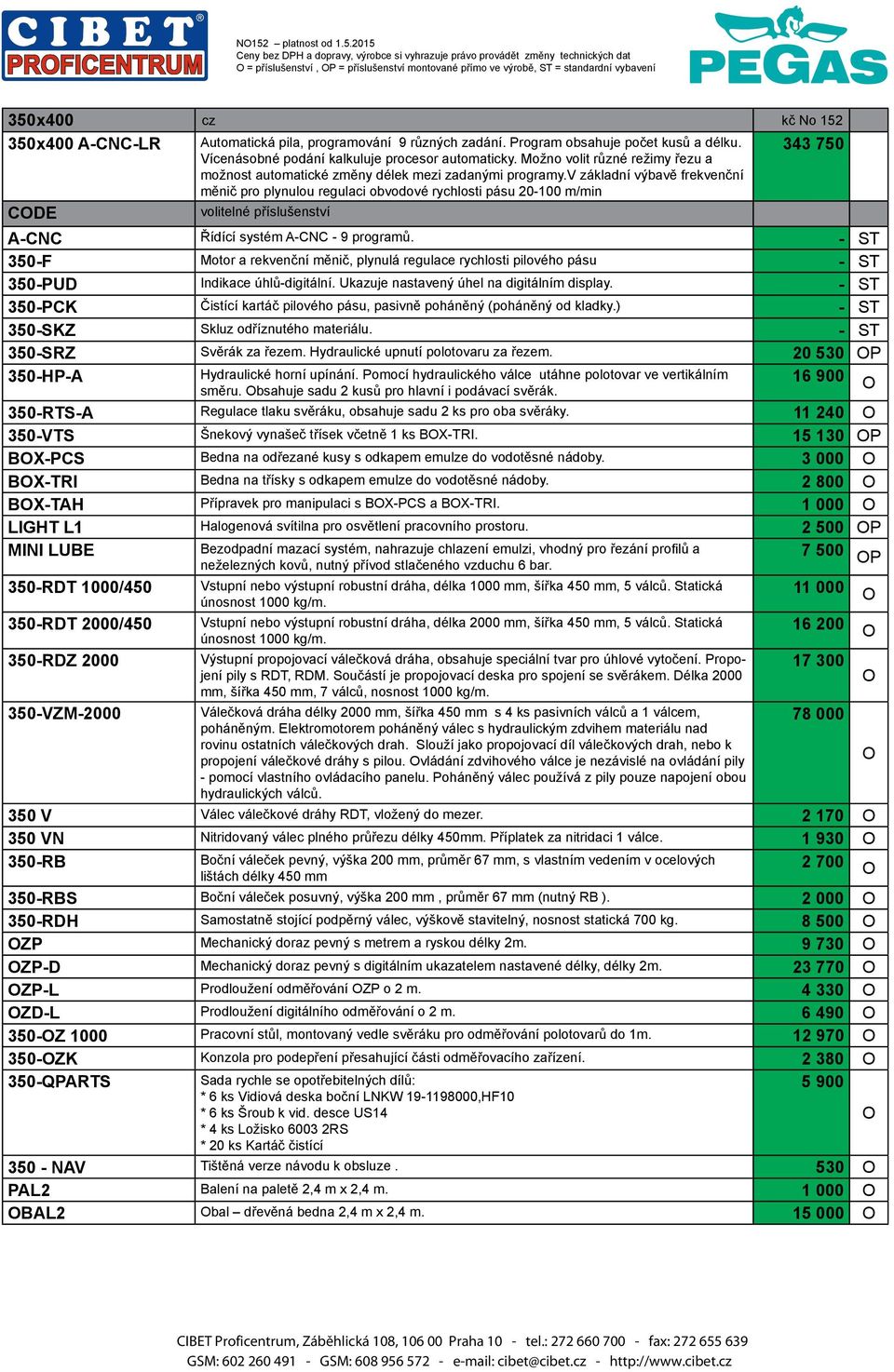 v základní výbavě frekvenční měnič pro plynulou regulaci obvodové rychlosti pásu 20100 m/min CDE ACNC Řídící systém ACNC 9 programů.