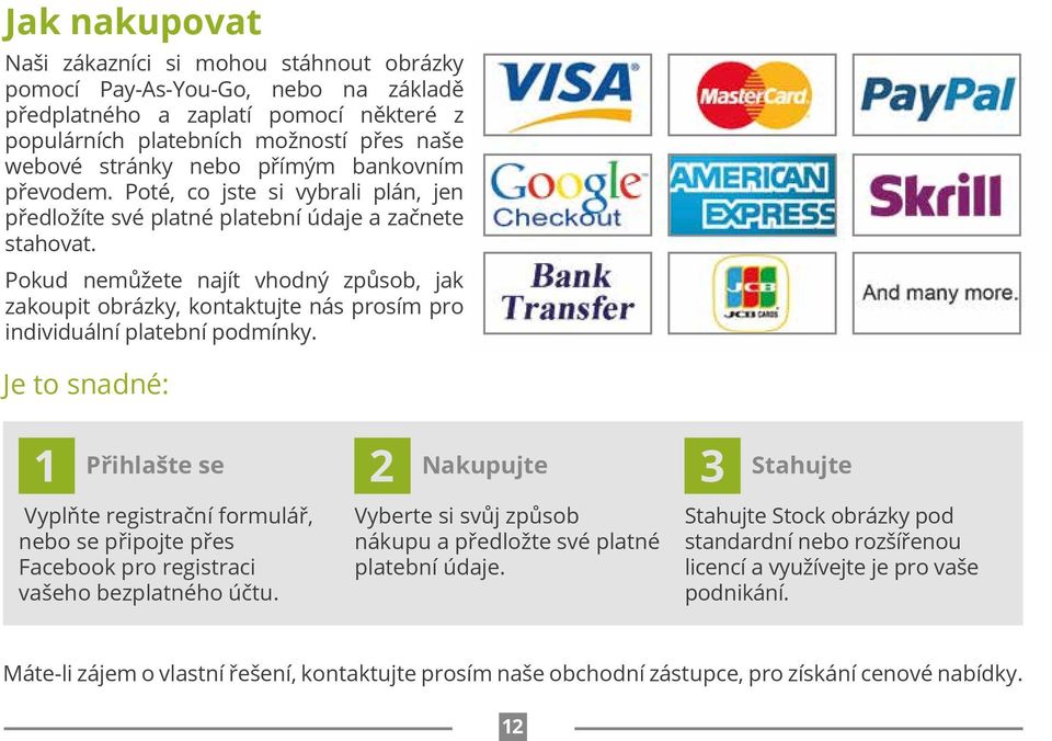 Pokud nemůžete najít vhodný způsob, jak zakoupit obrázky, kontaktujte nás prosím pro individuální platební podmínky.