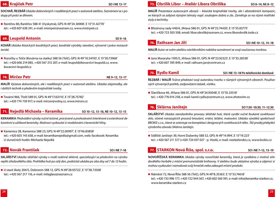 Leupold Antonín SO 9 16 KOVÁŘ Ukázka klasických kovářských prací, kovářské výrobky stavební, výtvarné i práce restaurátorské. Rozsičky u Telče (Kovárna na statku) 588 56 (Telč), GPS: N 49 10.