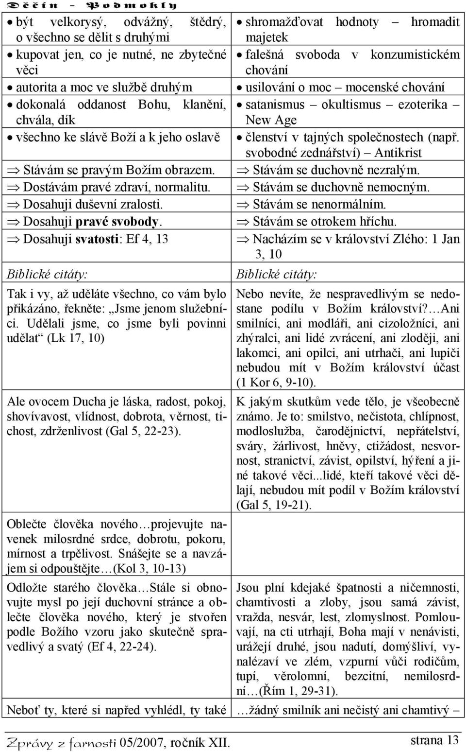 Dosahuji svatosti: Ef 4, 13 Biblické citáty: Tak i vy, až uděláte všechno, co vám bylo přikázáno, řekněte: Jsme jenom služebníci.