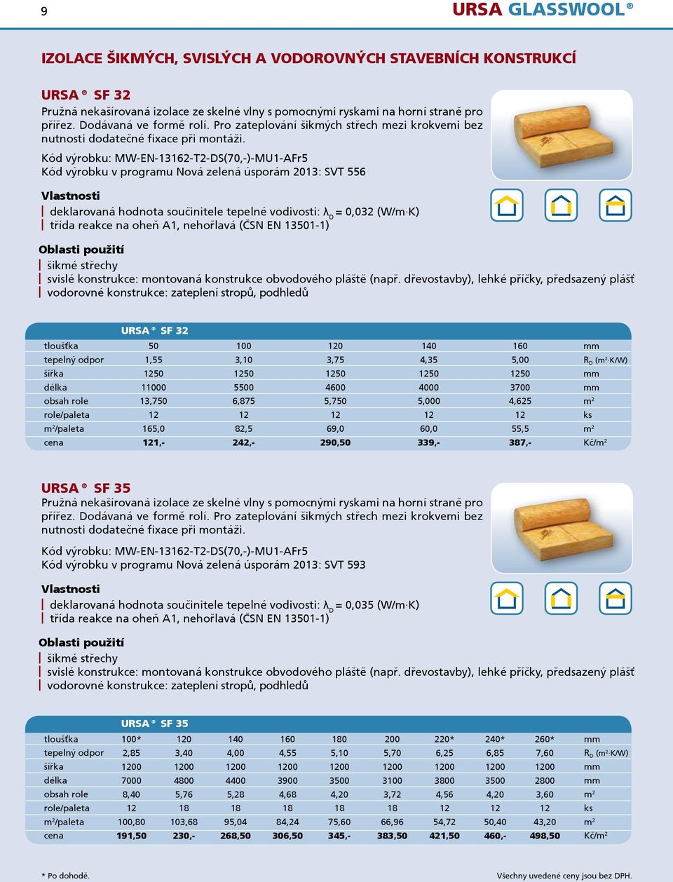 Kód výrobku: MW-EN-362-T2-DS(70,-)-MU-AFr5 Kód výrobku v programu Nová zelená úsporá03: SVT 556 deklarovaná hodnota součinitele tepelné vodivosti: λ D = 0,032 (W/m K) třída reakce na oheň A,