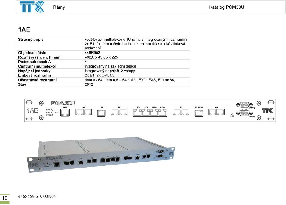 Počet subdesek A 4 Centrální multiplexor integrovaný na základní desce Napájecí jednotky integrovaný napáječ, 2