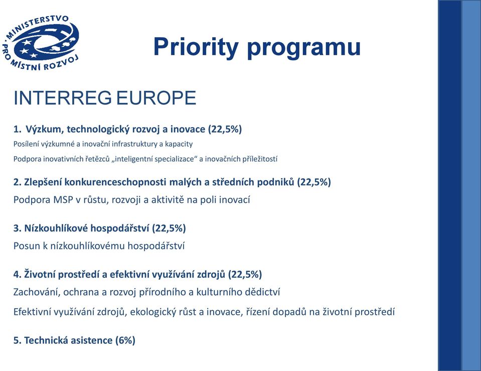 specializace a inovačních příležitostí 2.