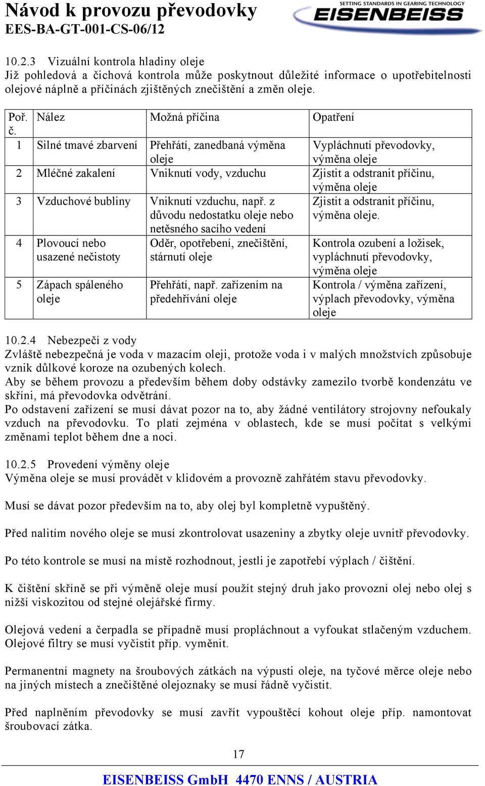 1 Silné tmavé zbarvení Přehřátí, zanedbaná výměna Vypláchnutí převodovky, výměna 2 Mléčné zakalení Vniknutí vody, vzduchu Zjistit a odstranit příčinu, výměna 3 Vzduchové bubliny Vniknutí vzduchu,