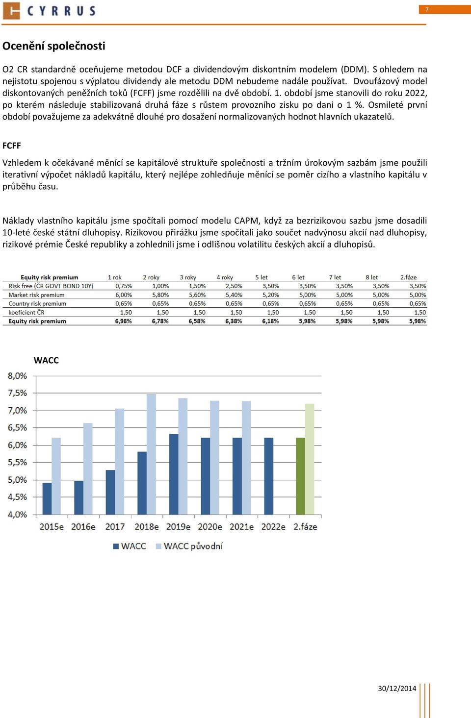 období jsme stanovili do roku 2022, po kterém následuje stabilizovaná druhá fáze s růstem provozního zisku po dani o 1 %.