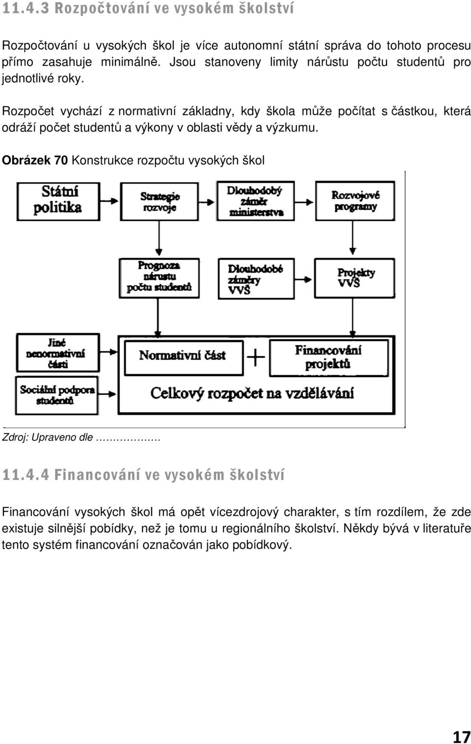 Rozpočet vychází z normativní základny, kdy škola může počítat s částkou, která odráží počet studentů ů a výkony v oblasti vědy a výzkumu.