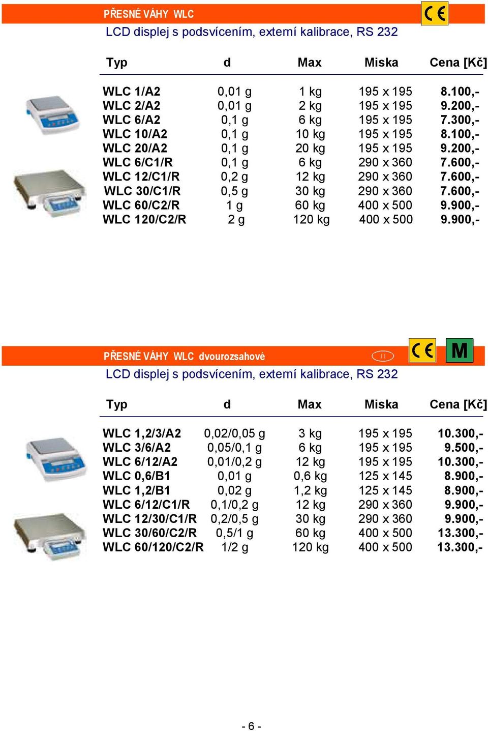 600,- WLC 30/C1/R 0,5 g 30 kg 290 x 360 7.600,- WLC 60/C2/R 1 g 60 kg 400 x 500 9.900,- WLC 120/C2/R 2 g 120 kg 400 x 500 9.