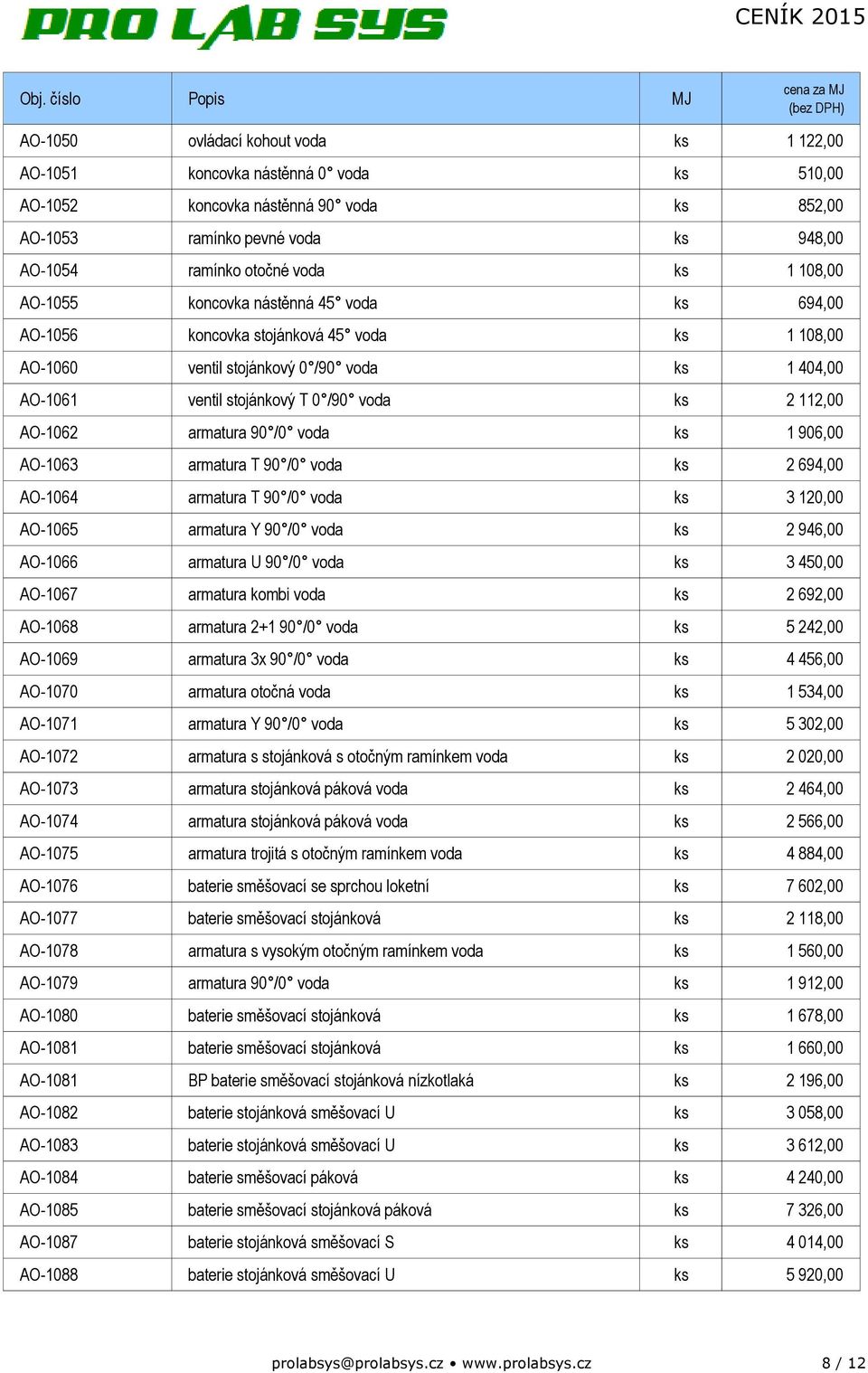 AO-1062 armatura 90 /0 voda ks 1 906,00 AO-1063 armatura T 90 /0 voda ks 2 694,00 AO-1064 armatura T 90 /0 voda ks 3 120,00 AO-1065 armatura Y 90 /0 voda ks 2 946,00 AO-1066 armatura U 90 /0 voda ks