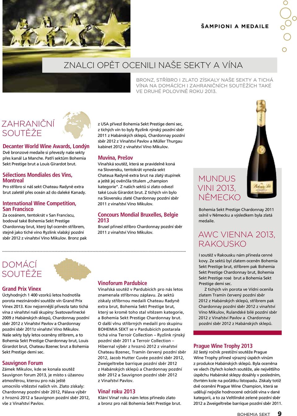 Sélections Mondiales des Vins, Montreal Pro stříbro si náš sekt Chateau Radyně extra brut zaletěl přes oceán až do daleké Kanady.