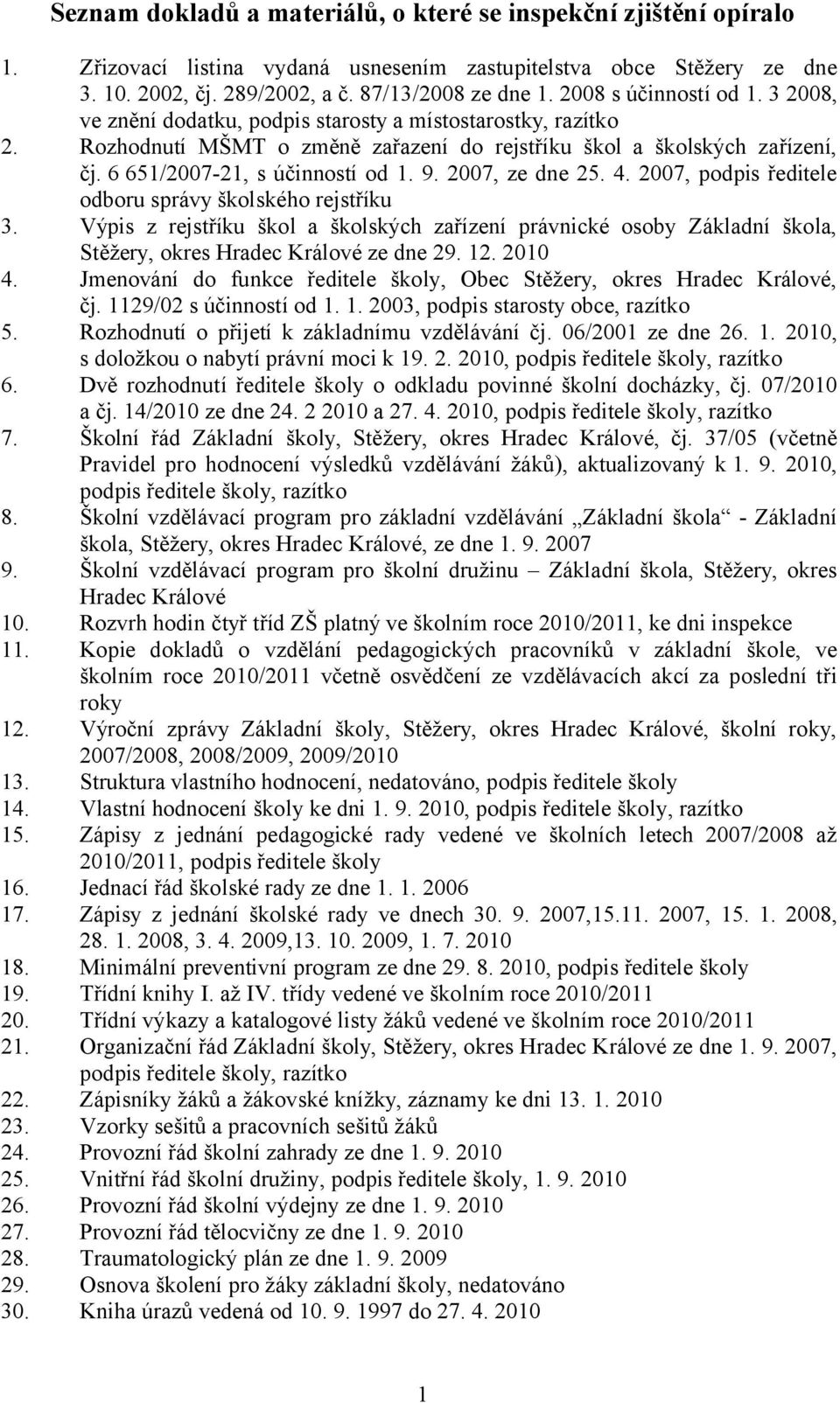 6 651/2007-21, s účinností od 1. 9. 2007, ze dne 25. 4. 2007, podpis ředitele odboru správy školského rejstříku 3.