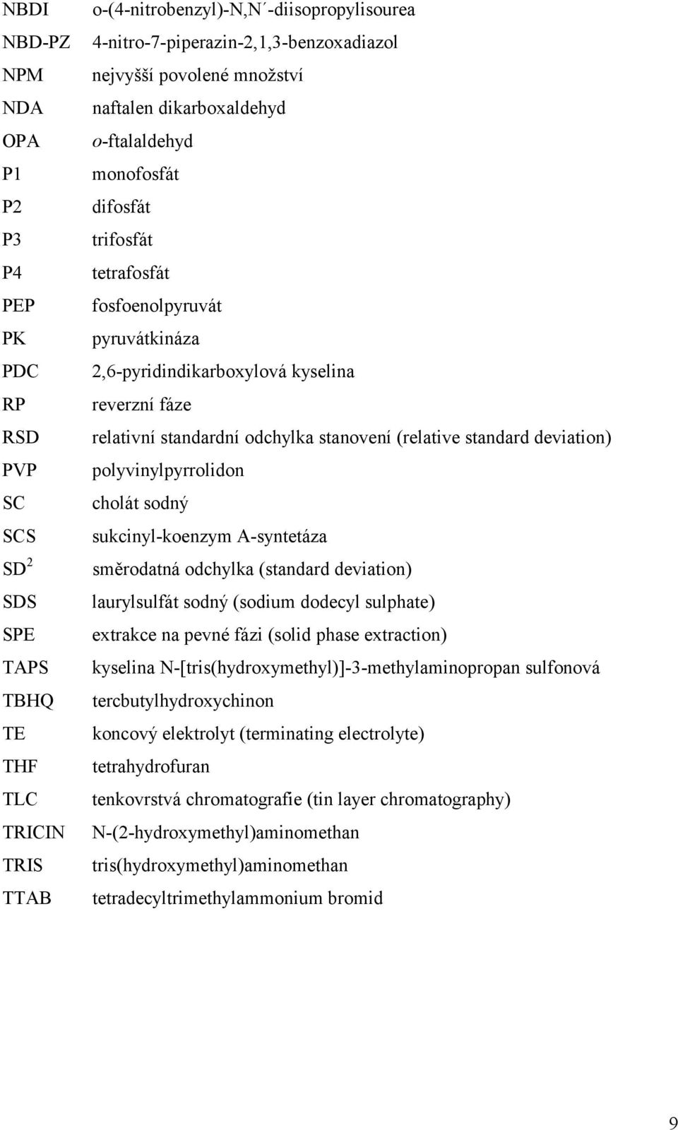 standardní odchylka stanovení (relative standard deviation) polyvinylpyrrolidon cholát sodný sukcinyl-koenzym A-syntetáza směrodatná odchylka (standard deviation) laurylsulfát sodný (sodium dodecyl