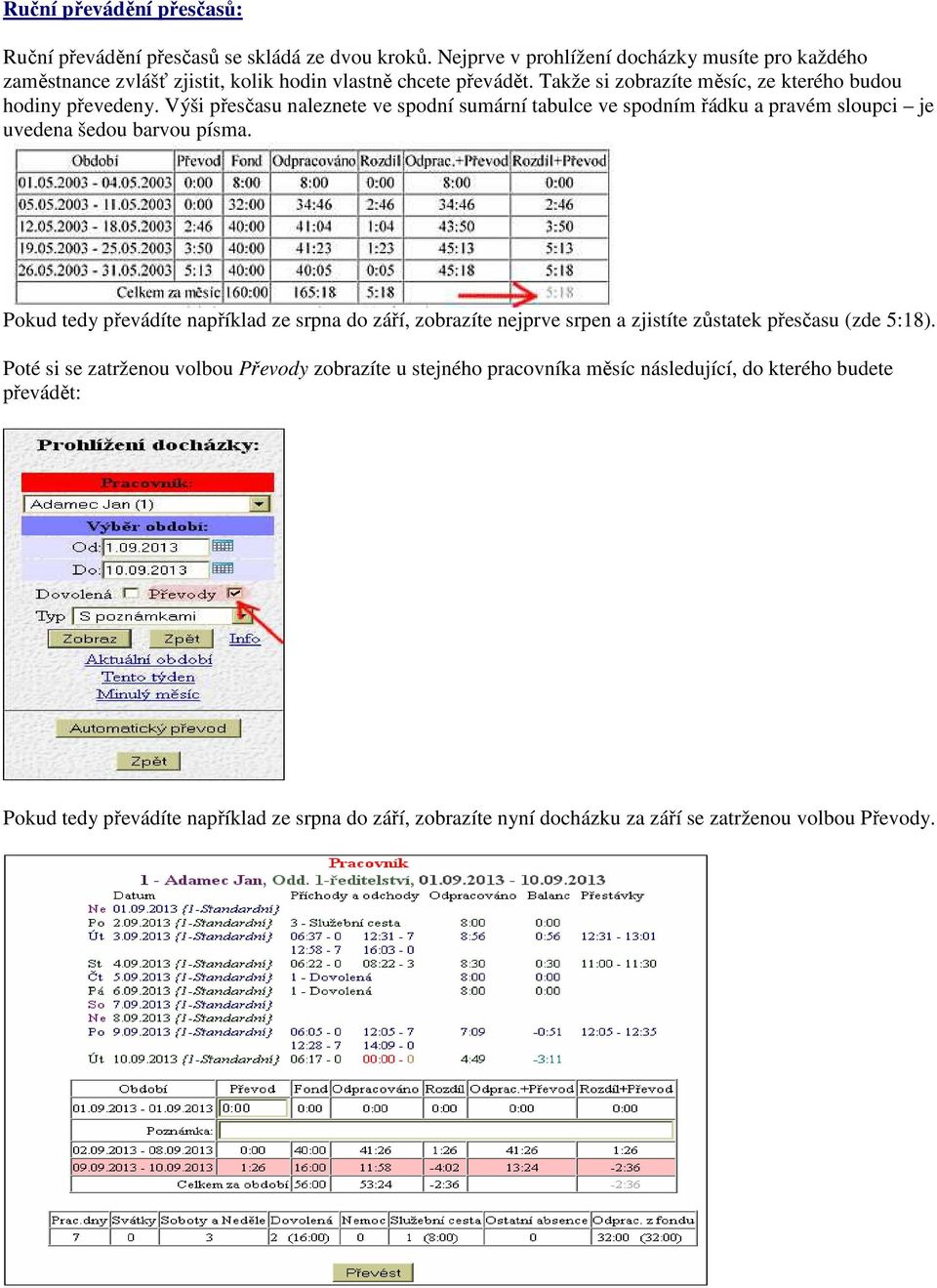 Výši přesčasu naleznete ve spodní sumární tabulce ve spodním řádku a pravém sloupci je uvedena šedou barvou písma.