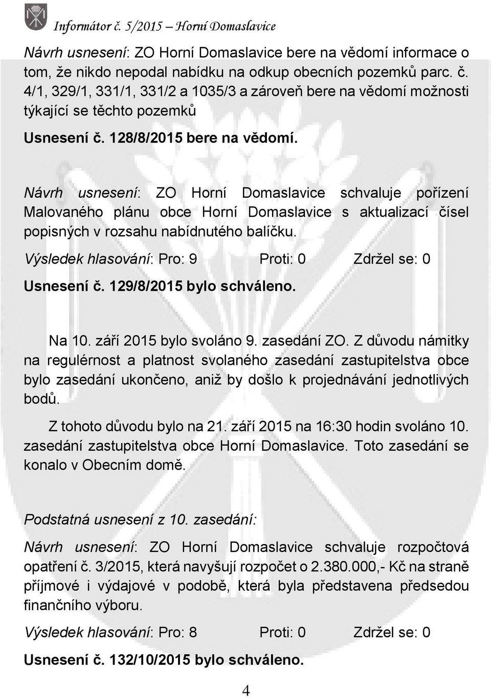 Návrh usnesení: ZO Horní Domaslavice schvaluje pořízení Malovaného plánu obce Horní Domaslavice s aktualizací čísel popisných v rozsahu nabídnutého balíčku.