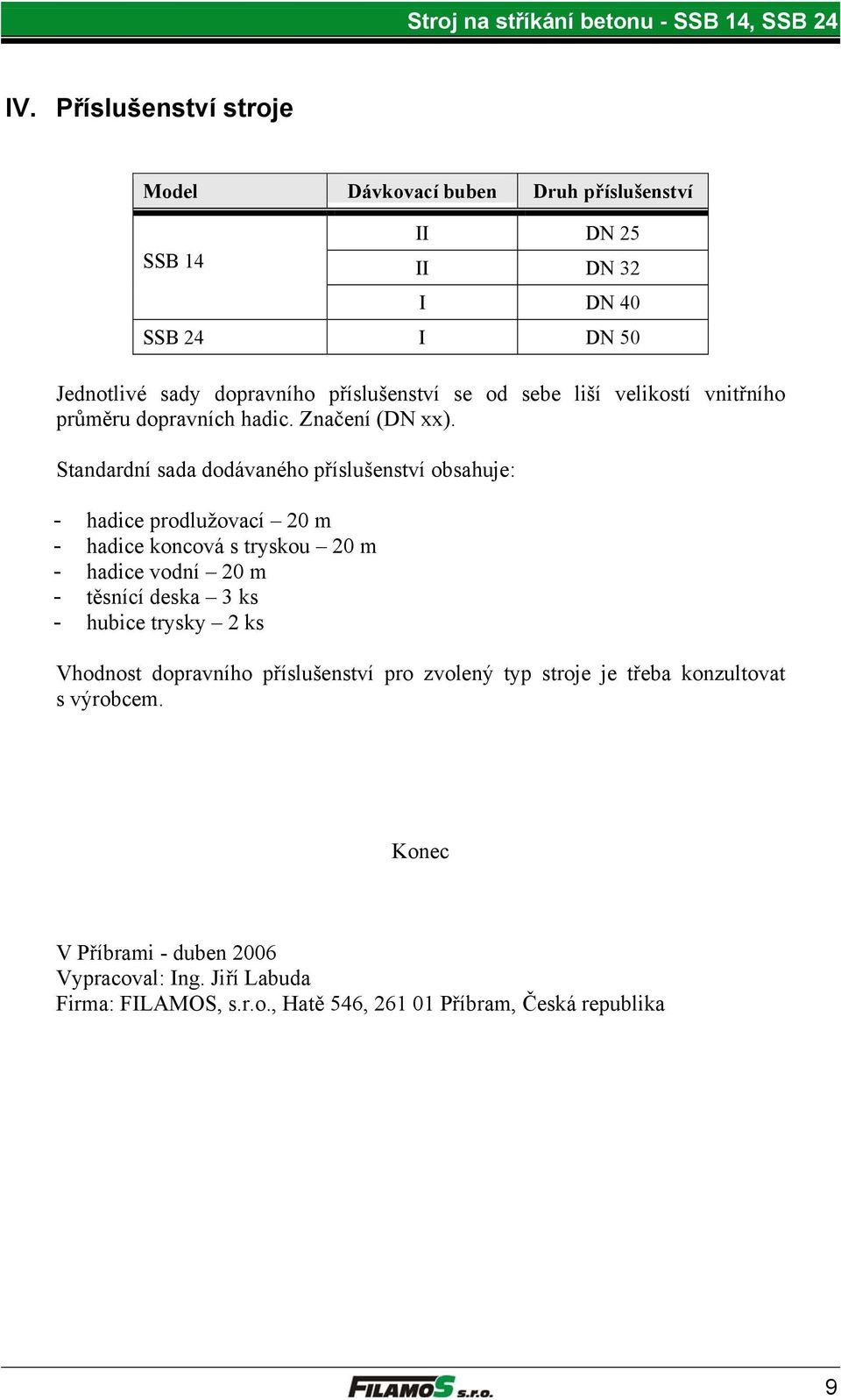 Standardní sada dodávaného příslušenství obsahuje: - hadice prodlužovací 20 m - hadice koncová s tryskou 20 m - hadice vodní 20 m - těsnící deska 3 ks -