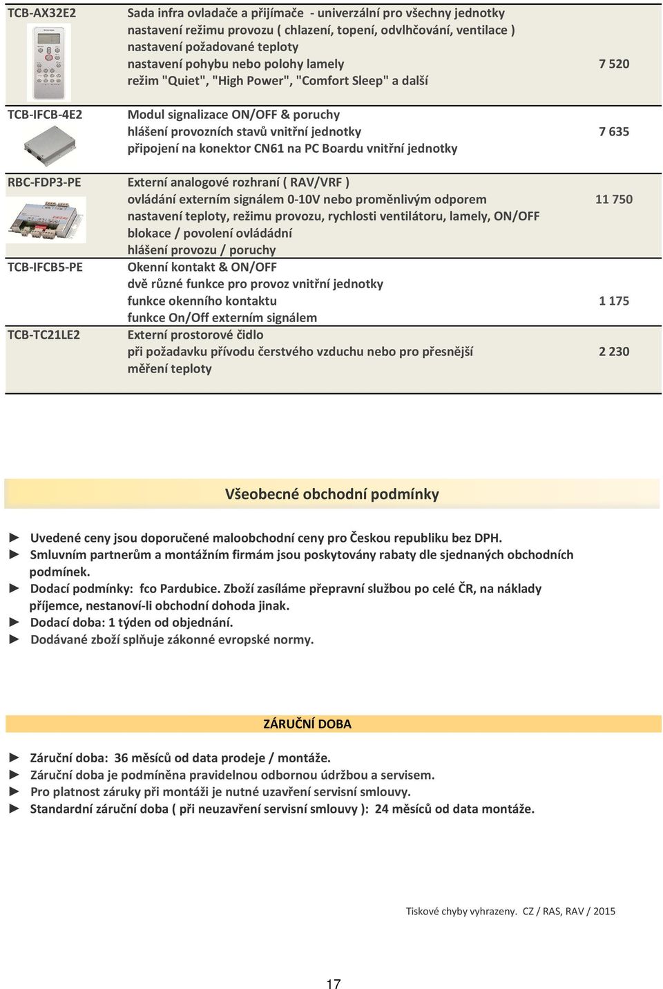 PC Boardu vnitřní jednotky RBC-FDP3-PE Externí analogové rozhraní ( RAV/VRF ) ovládání externím signálem 0-10V nebo proměnlivým odporem 11750 nastavení teploty, režimu provozu, rychlosti ventilátoru,