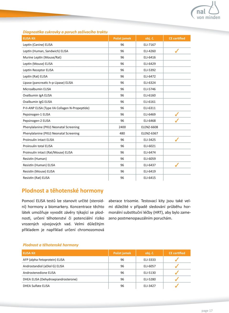 ELI-6161 P-II-ANP ELISA (Type IIA Collagen N-Propeptide) 96 ELI-6311 Pepsinogen-1 ELISA 96 ELI-6469 Pepsinogen-2 ELISA 96 ELI-6468 Phenylalanine (PKU) Neonatal Screening 2400 ELENZ-6608 Phenylalanine