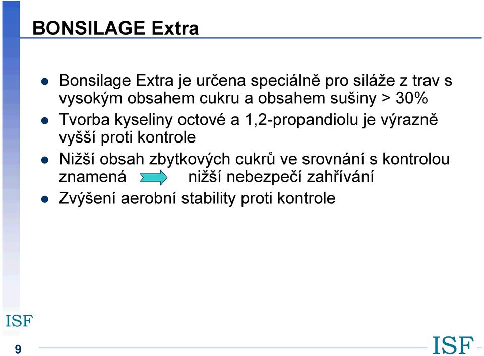 je výrazně vyšší proti kontrole Nižší obsah zbytkových cukrů ve srovnání s