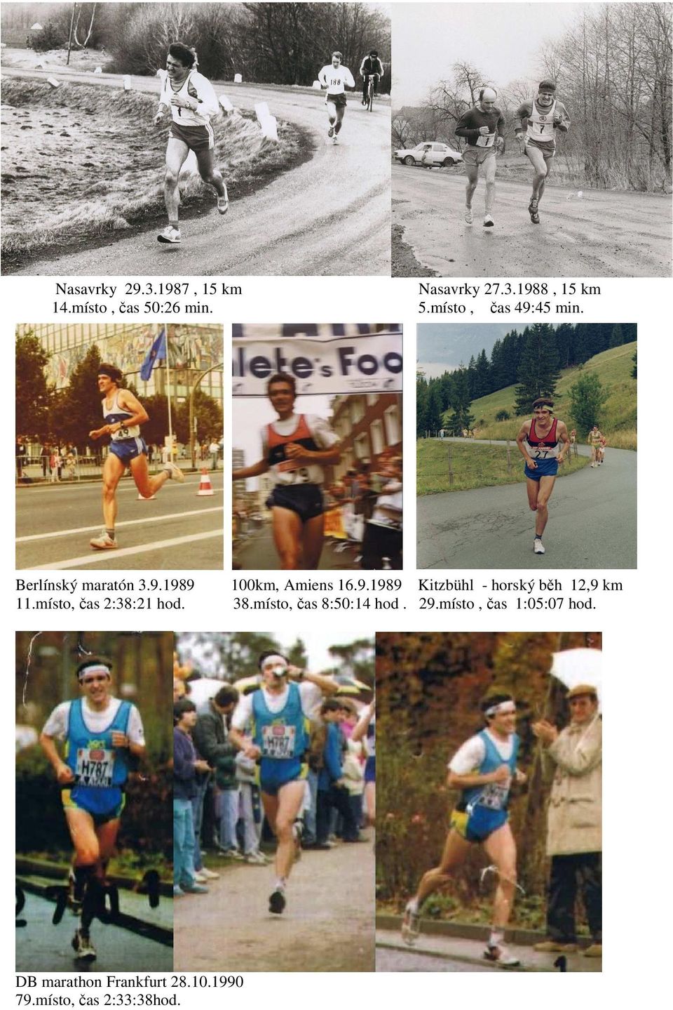 100km, Amiens 16.9.1989 Kitzbühl - horský běh 12,9 km 38.místo, čas 8:50:14 hod.