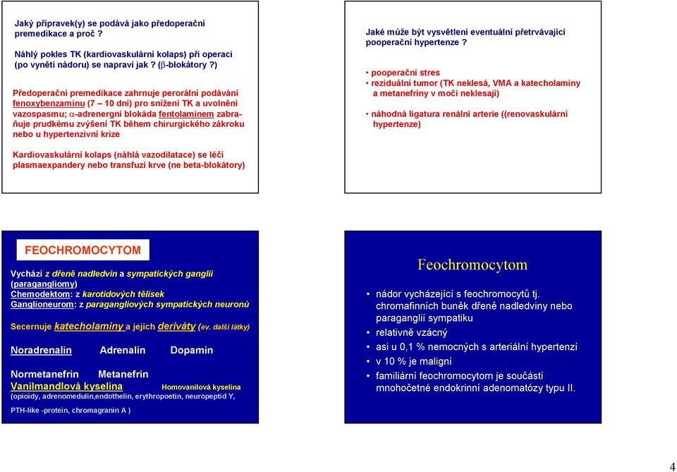 chirurgického zákroku nebo u hypertenzivní krize Jaké může být vysvětlení eventuální přetrvávající pooperační hypertenze?