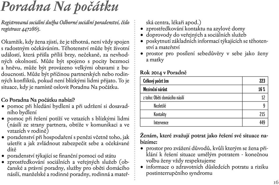 Může být příčinou partnerských nebo rodinných konfliktů, pokud není blízkými lidmi přijato. To je situace, kdy je namístě oslovit Poradnu Na počátku. Co Poradna Na počátku nabízí?