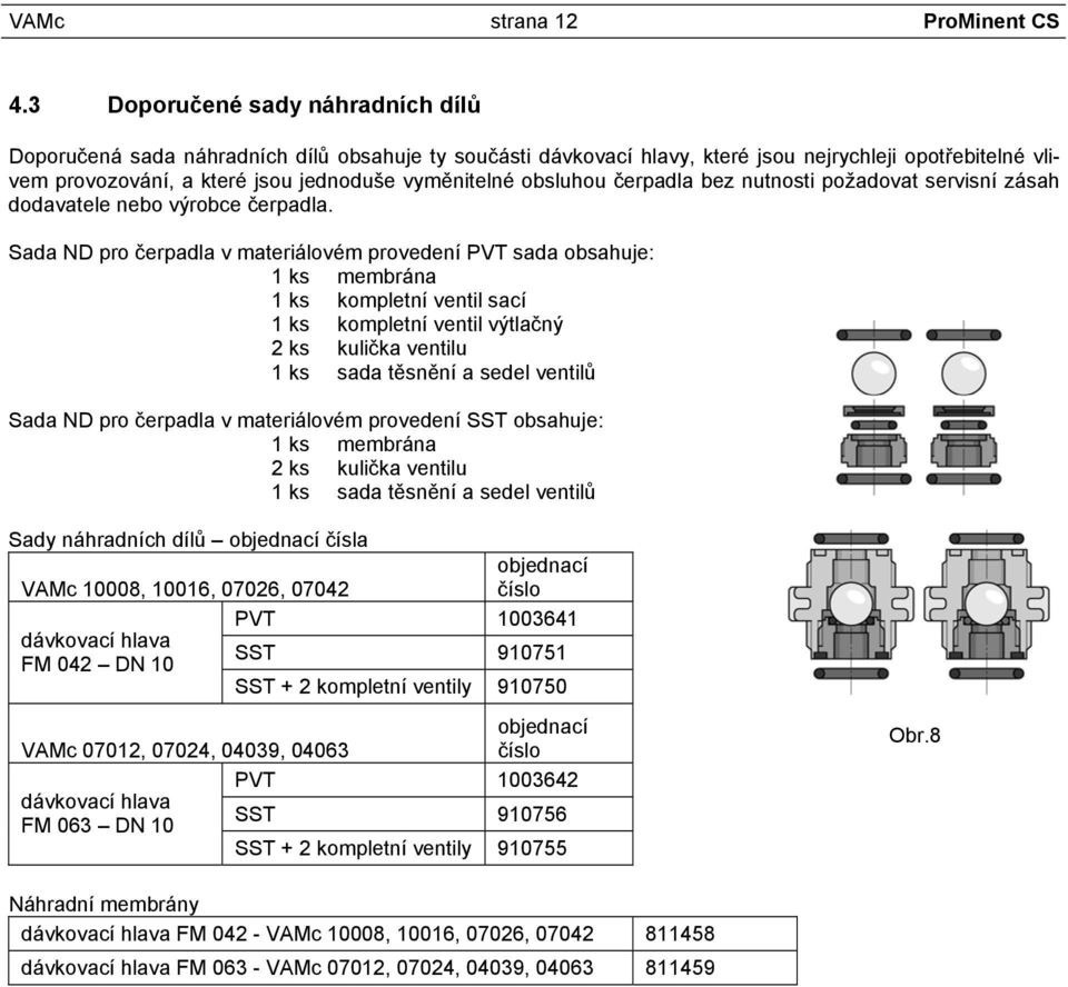 obsluhou čerpadla bez nutnosti požadovat servisní zásah dodavatele nebo výrobce čerpadla.