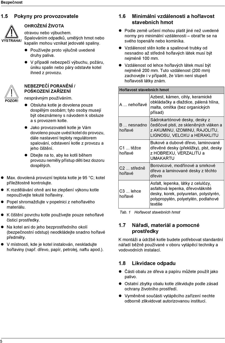 NEBEZPEČÍ PORANĚNÍ / POŠKOZENÍ ZAŘÍZENÍ nesprávným používáním. Obsluha kotle je dovolena pouze dospělým osobám; tyto osoby musejí být obeznámeny s návodem k obsluze a s provozem kotle.