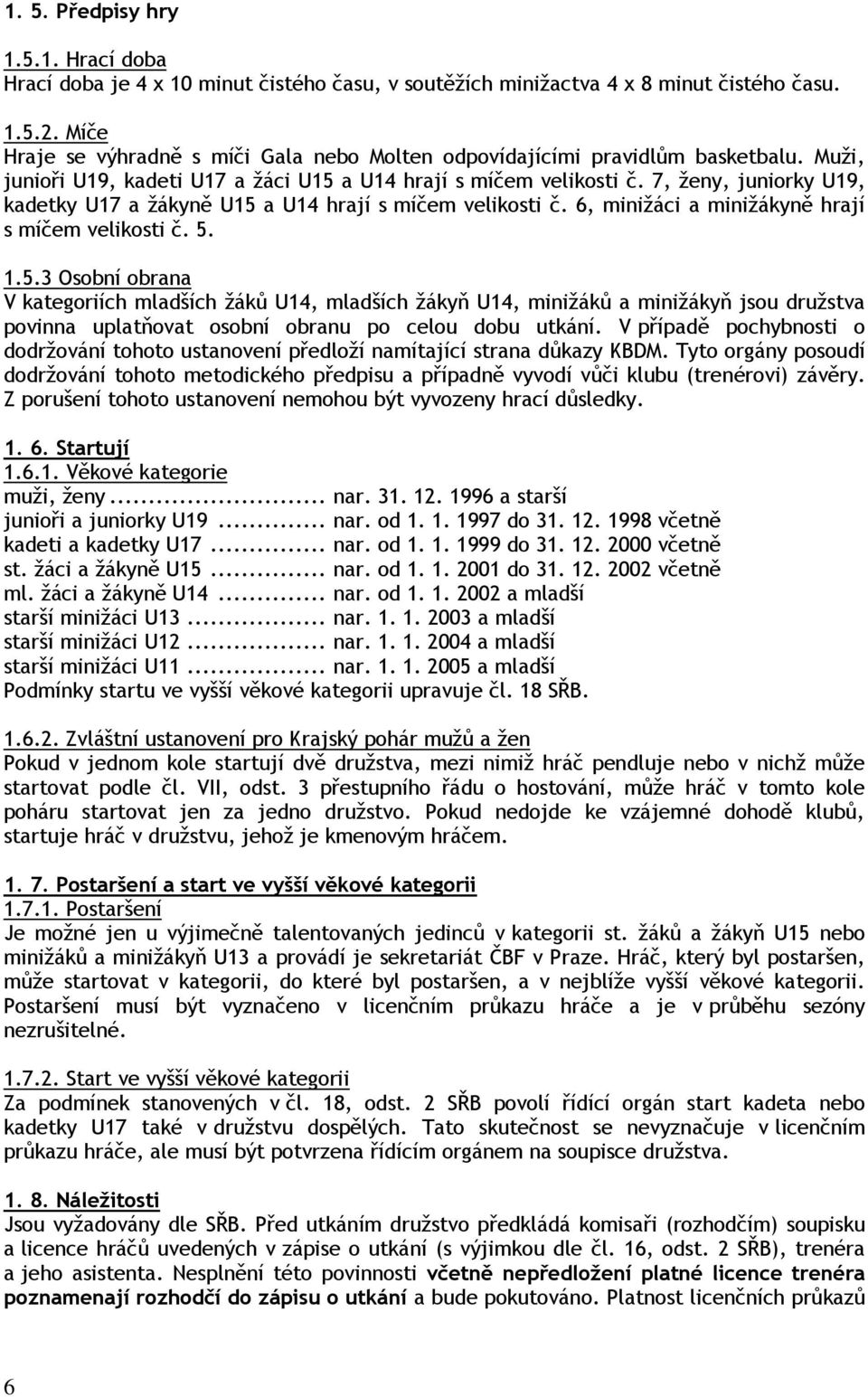 7, ženy, juniorky U19, kadetky U17 a žákyně U15 