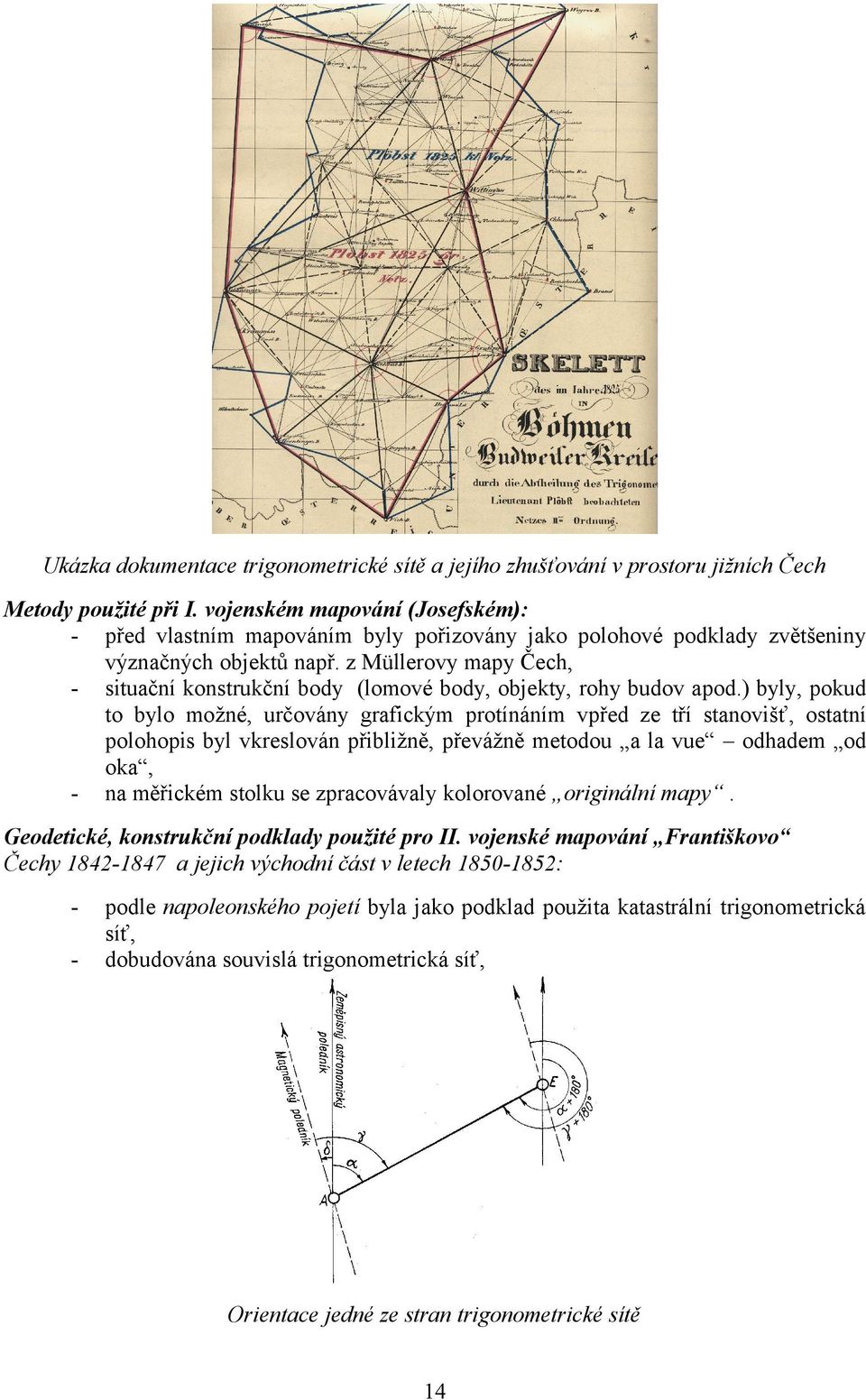 z Müllerovy mapy Čech, - situační konstrukční body (lomové body, objekty, rohy budov apod.