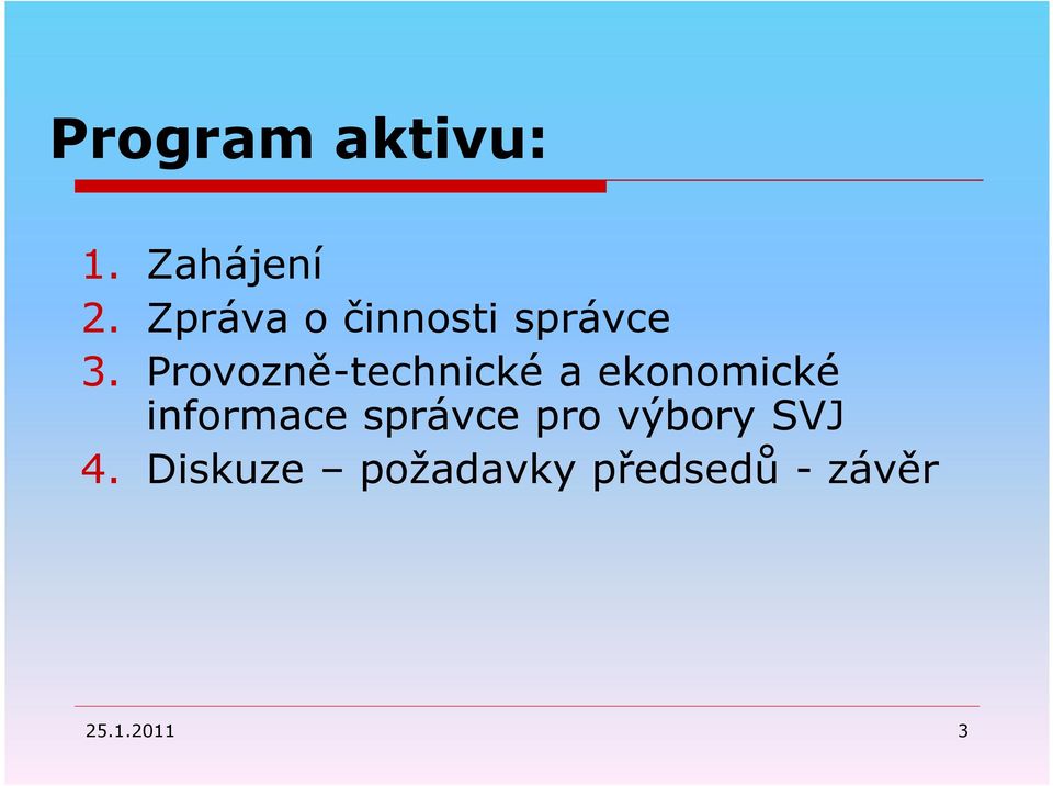 Provozně-technické a ekonomické informace