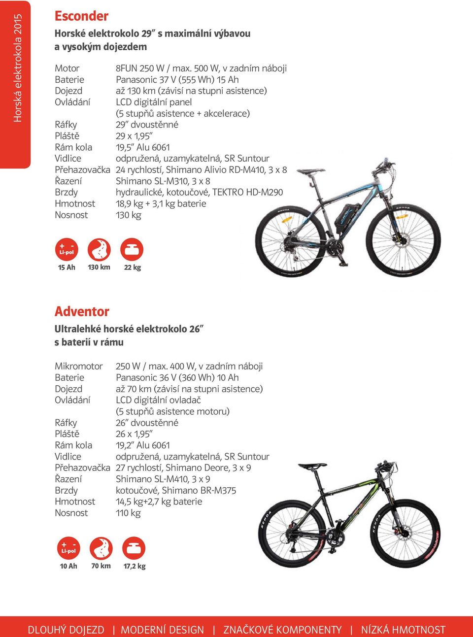 Ultralehké horské elektrokolo 26 s baterií v rámu Mikromotor 250 W / max.