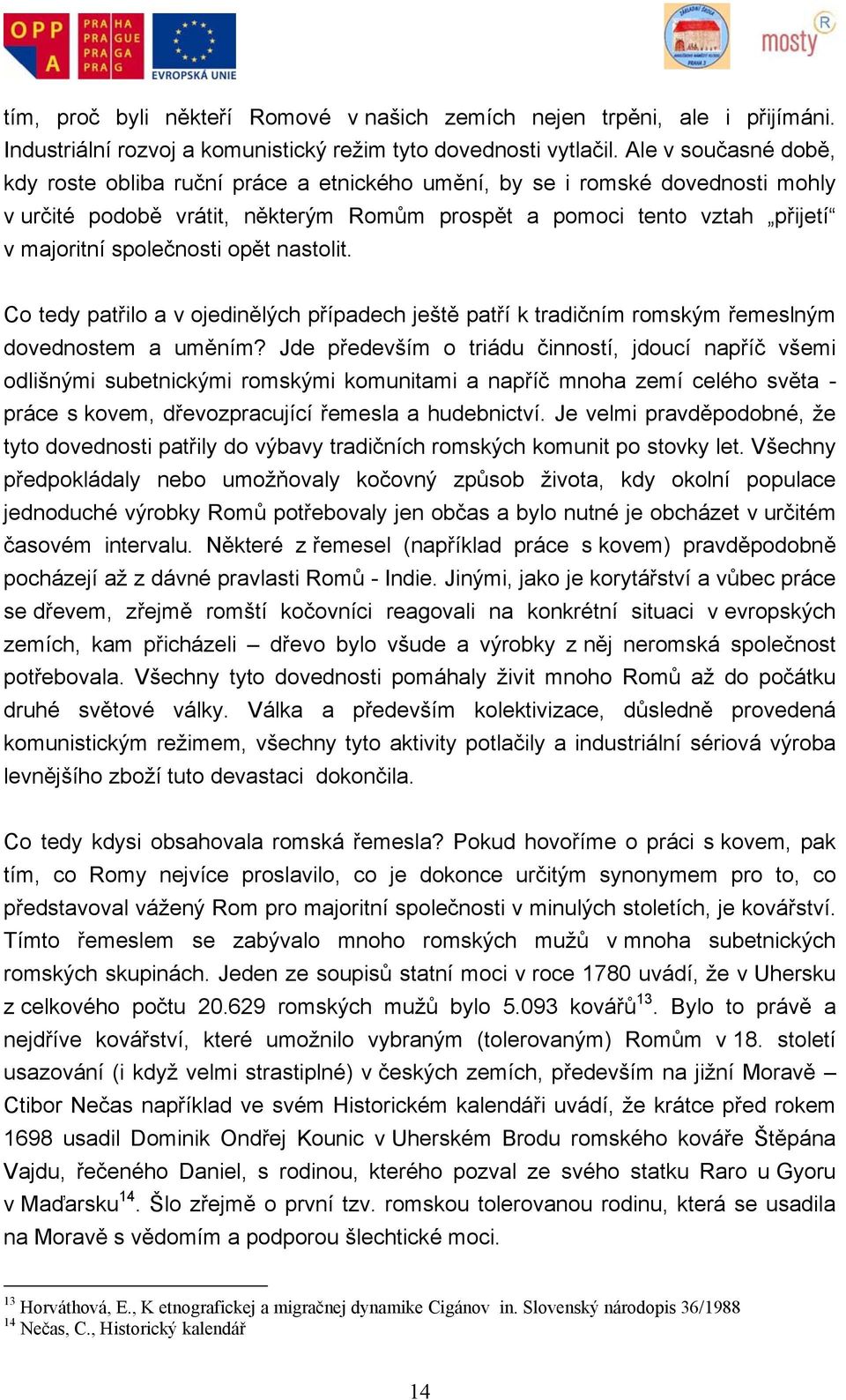 společnosti opět nastolit. Co tedy patřilo a v ojedinělých případech ještě patří k tradičním romským řemeslným dovednostem a uměním?