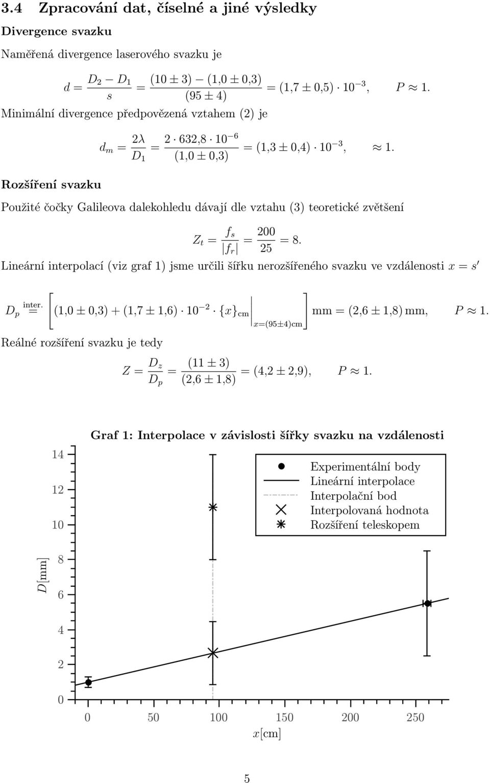 Rozšíření svazku Použité čočky Galileova dalekohledu dávají dle vztahu (3) teoretické zvětšení Z t = f s f r = 200 25 = 8.