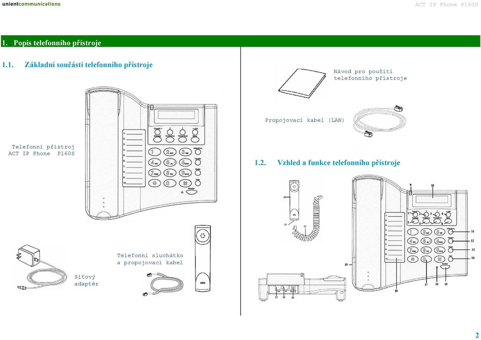 (LAN) Telefonní přístroj ACT IP Phone P160S 1.2.